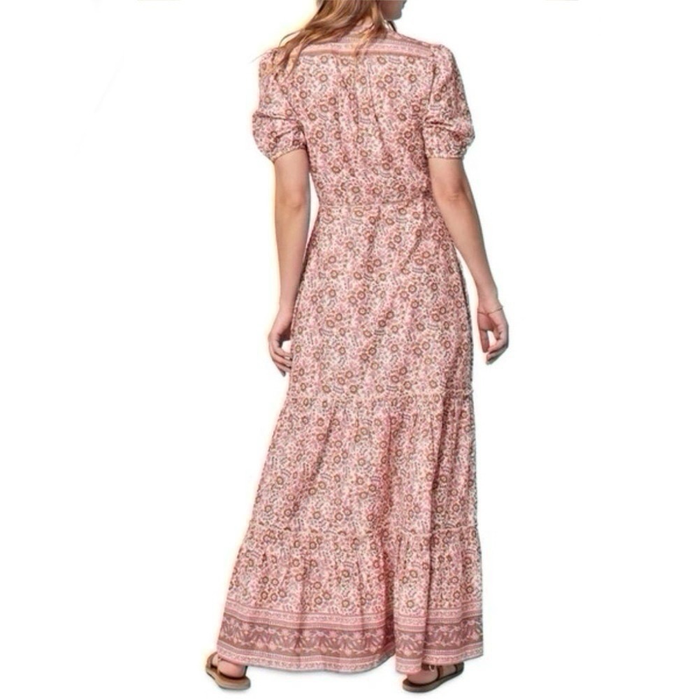 NEW Faherty Women’s Orinda Floral Print Organic Cotton Maxi Dress Earth Print - Picture 3 of 12
